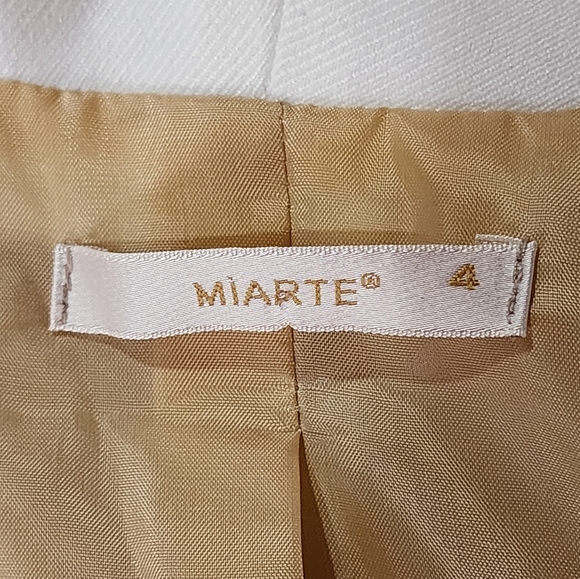 Miarte White Wrap Top with Sequin Accents Size 4 Sleeveless Satin Tie Blouse - Picture 8 of 8